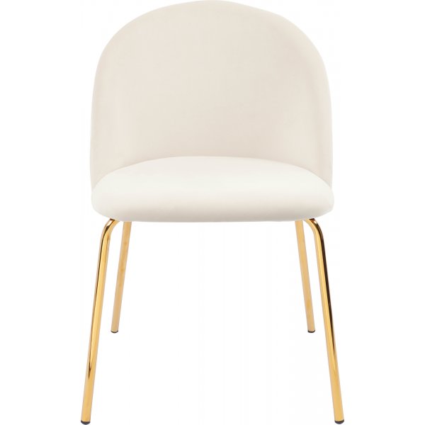 Stol beige sammet guldiga ben - Plaza