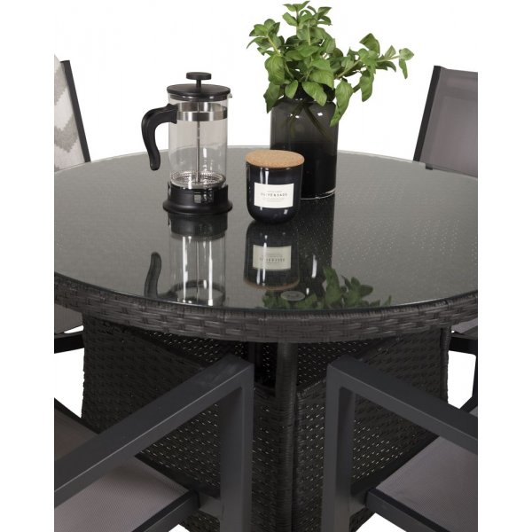 Frubol Matgrupp (90) - Svart - 4 Stolar