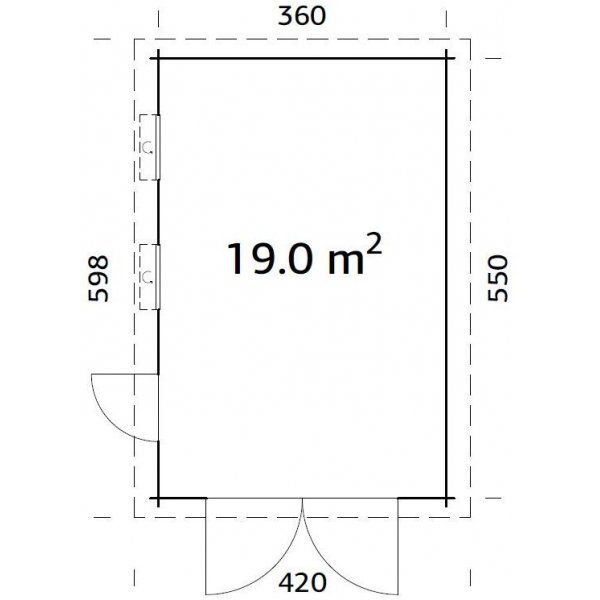Garage Rasmus mit Drehtor - 19,0 m² Garage Rasmus mit Drehtor - 19,0 m²