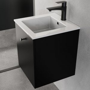 Liten kommod 40 cm | Neds&auml;nkt handfat | Vilmer svart