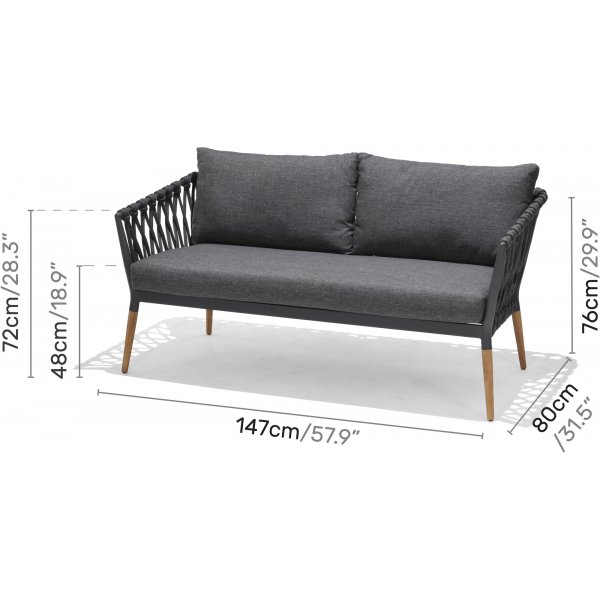 Lifestyle Garden Gartengruppe Ipanema mit Sofa, 2 Sesseln und Couchtisch - Grau / Teak / Olefin Lifestyle Garden Gartengruppe Ipanema mit Sofa, 2 Sesseln und Couchtisch - Grau / Teak / Olefin