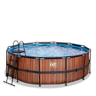 Pool 427x122cm med filterpump - Brun