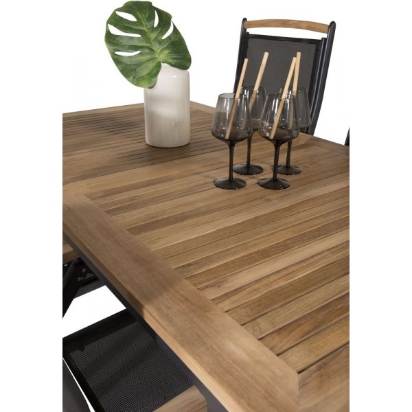 Dotorp Matgrupp (160x90) - Svart/Natur - 4 Stolar