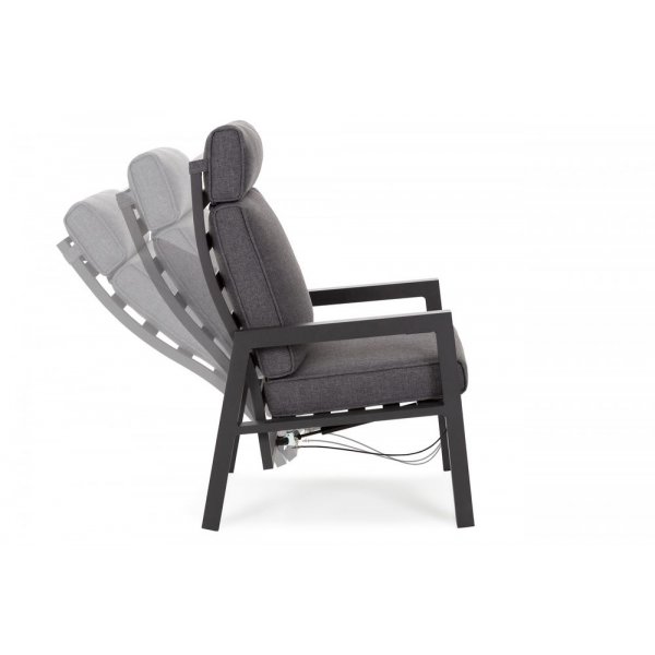 Solstol Morton med bord & fotpall - Mörkgrå/grå Solstol Morton med bord & fotpall - Mörkgrå/grå