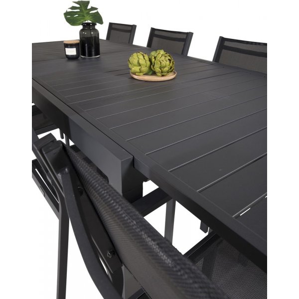 Holma Matgrupp (160x100) - Svart - 8 Stolar