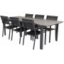 Prssebo Spisegruppe (224x100) - Sort/Gr - 6 Stole