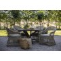 Utegrupp Marbella: Scottsdale runt brunt matbord �112 cm inklusive 4 st Marbella karmstolar i natruf�rgad konstrotting