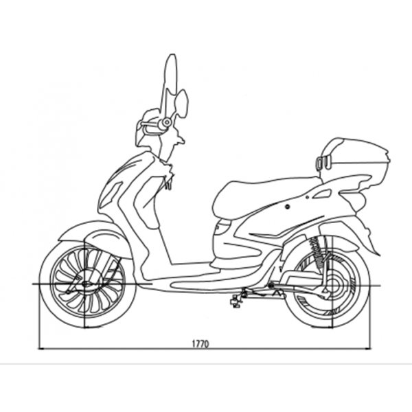 Sähkömopo - Valkoinen 500W + Heijastava valjaat Sähkömopo - Valkoinen 500W + Heijastava valjaat