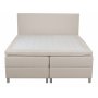 S�ng med f�rvaring beige boxbed 180x200 cm