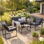 Loungegrupp med f�t�ljer och soffbord Svart/Gr� - Kreta
