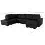 Solna U-sofa i sort PU A3D Solna U-sofa i sort PU A3D
