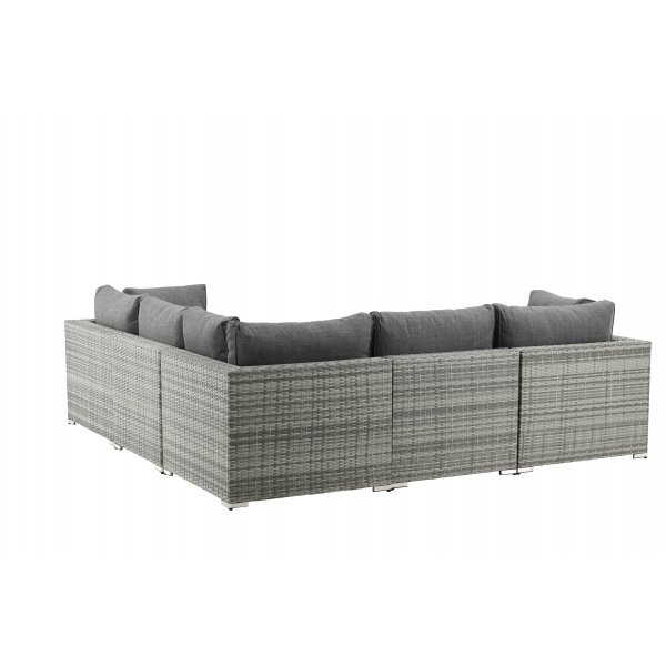 Loungegruppe gr� hj�rnesofa i kunstig rattan - Amazon