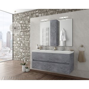 Läs mer om Möbelpaket Luxus 120 - Granitfärgat med spegelskåp