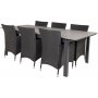 Prssebo Matgrupp (224x100) - Svart/Gr - 6 Stolar