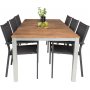 Salstad Spisegruppe (200x100)  Sort/Natur - 6 Stole
