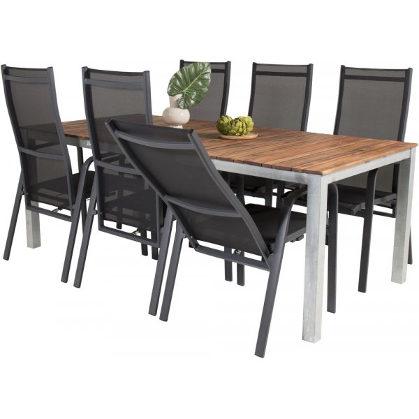 Salstad Matgrupp (200x100) – Svart/Natur - 6 Stolar Salstad Matgrupp (200x100) – Svart/Natur - 6 Stolar