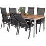 Salstad Matgrupp (200x100)  Svart/Natur - 6 Stolar