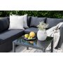 Loungegruppe Kuba sofagruppe + bord - sort syntetisk rattan / sorte hynder