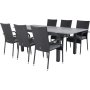 Ekens Matgrupp (152x90) - Svart/Gr - 6 Stolar
