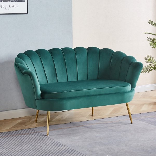 2-sits soffa grön/mässing - Kingsley 2-sits soffa grön/mässing - Kingsley