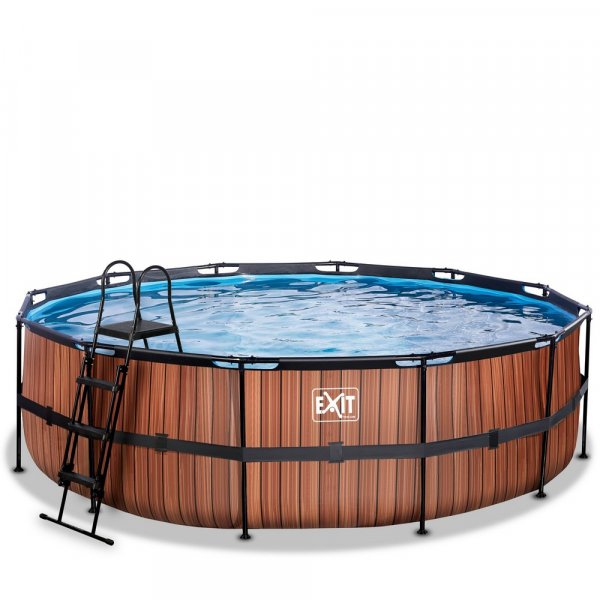 Pool 488x122cm med filterpump - Brun