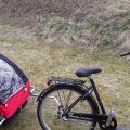 Kundbild Cykelvagn/joggingvagn med st�td�mpare - R�d: Otrolig l�ttrullad cykelvagn,...
