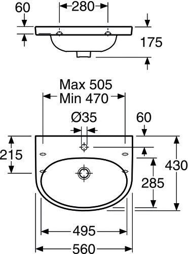 Gustavsberg Nautic 5556 bult- eller konsolmontage