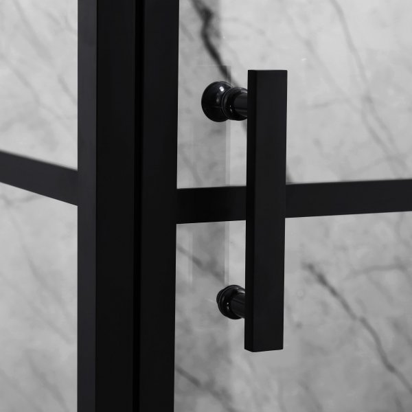Duschhörna 80x80x200cm | 6mm säkerhetsglas | Svarta profiler Duschhörna 80x80x200cm | 6mm säkerhetsglas | Svarta profiler