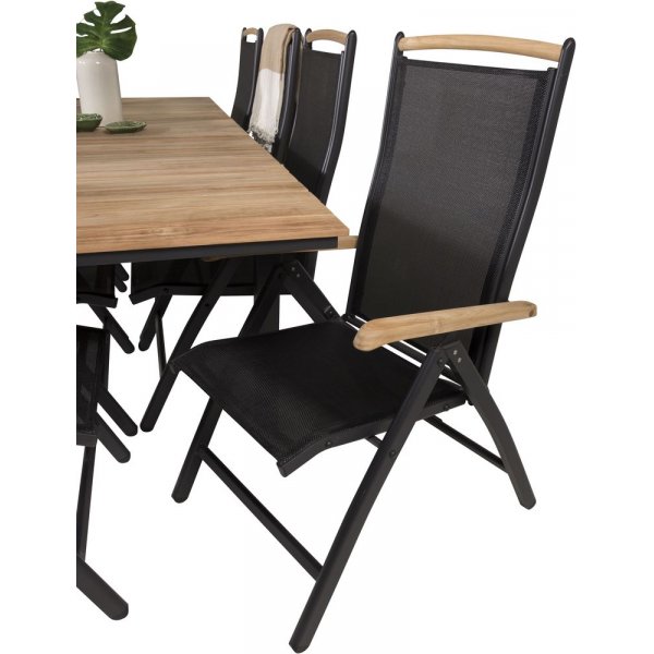 Maglehem Matgrupp (160x90) - Svart/Natur - 8 Stolar Maglehem Matgrupp (160x90) - Svart/Natur - 8 Stolar