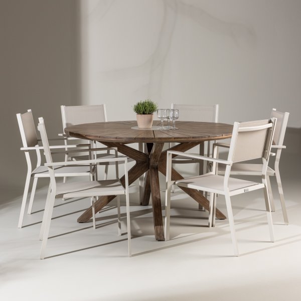 Chania-ruokatuoli - Beige + Tekstiilien kyllästäminen ulkokalusteisiin Chania-ruokatuoli - Beige + Tekstiilien kyllästäminen ulkokalusteisiin