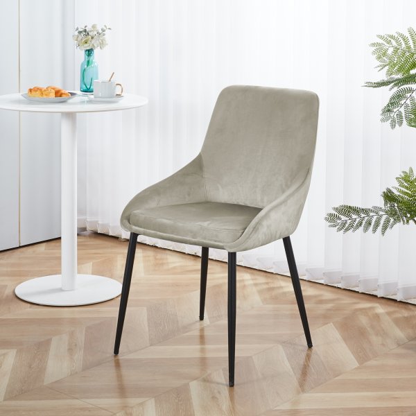 Stol i beige sammet - Theo