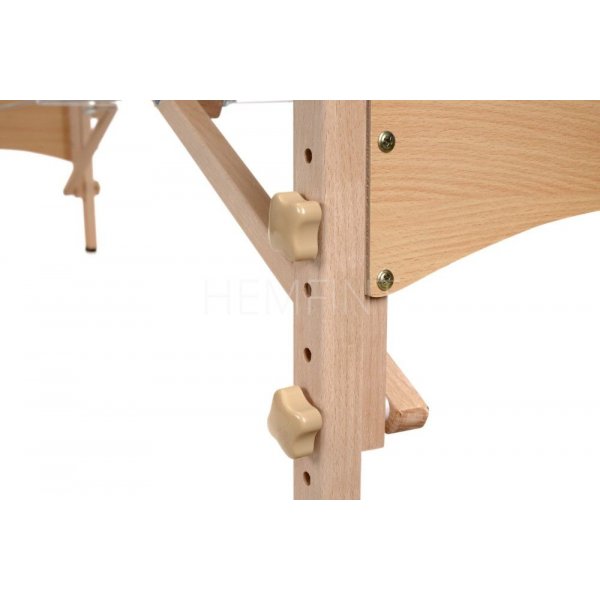 Massagebänk med träben - 4 zoner - Enfärgad Massagebänk med träben - 4 zoner - Enfärgad