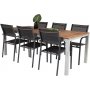 Salstad Spisegruppe (200x100)  Sort/Natur - 6 Stole