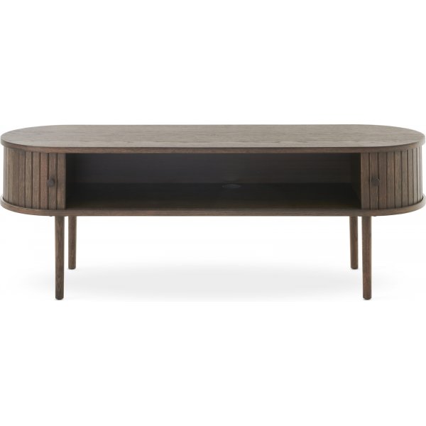 Slide TV-b�nk - Brunlackad ek