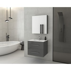 Läs mer om Möbelpaket Torino 60 - Antracitfärgat med spegelskåp