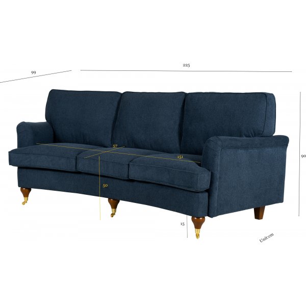 Howard Watford Deluxe 3-personers sofa - Mørkeblå Howard Watford Deluxe 3-personers sofa - Mørkeblå