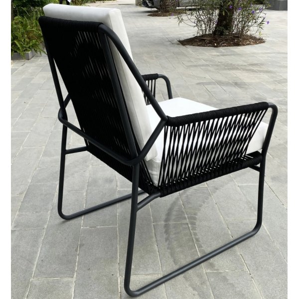 Sandhamn loungestol - Sort / Hvid Sandhamn loungestol - Sort / Hvid