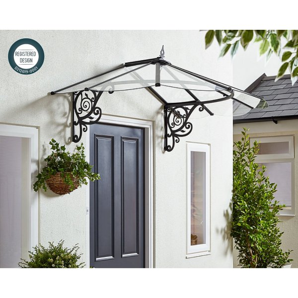 Canopia Lily French Entrance baldakin 1,2 x 1,8 - Sort/klart glas Canopia Lily French Entrance baldakin 1,2 x 1,8 - Sort/klart glas