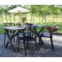 Spisegruppe Scottsdale: 150 cm grt trbord inkl. 4 stabelbare Thornet-stole