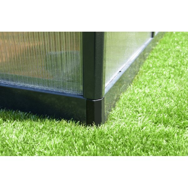 Växthus Glory 8,9 m² - Antracitgrå + Växthusbord Växthus Glory 8,9 m² - Antracitgrå + Växthusbord