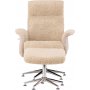 Fåtölj med fotpall Hagön - beige teddy whitewash Fåtölj med fotpall Hagön - beige teddy whitewash
