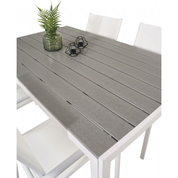 Ervalla Matgrupp (150x90) - Vit/Gr� - 4 Stolar