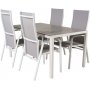Ervalla Matgrupp (150x90) - Vit/Gr - 4 Stolar