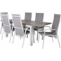 Ekens Matgrupp (160x90) - Vit/Gr - 6 Stolar