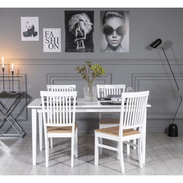 G�s� matbord 150x90 cm - Vit