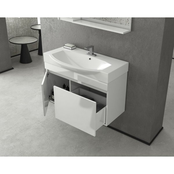 Badrumsmöbler Senso 85 - Vitt med spegelskåp Badrumsmöbler Senso 85 - Vitt med spegelskåp