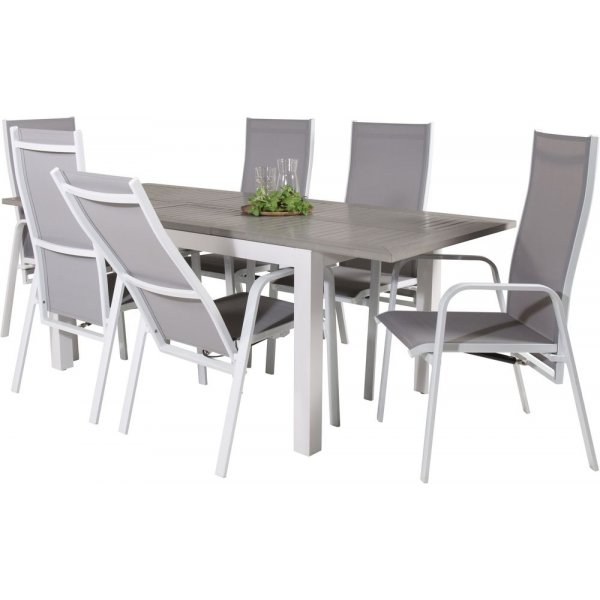 Ekenäs Matgrupp (160x90) - Vit/Grå - 6 Stolar Ekenäs Matgrupp (160x90) - Vit/Grå - 6 Stolar