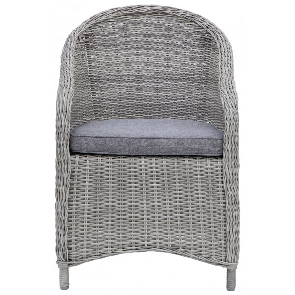 Utefåtölj - Mercury | grå med dyna | Konstrotting + Textilimpregnering för utemöbler Utefåtölj - Mercury | grå med dyna | Konstrotting + Textilimpregnering för utemöbler