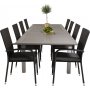 Ekens Matgrupp (224x100) - Svart/Gr/Vit - 8 Stolar
