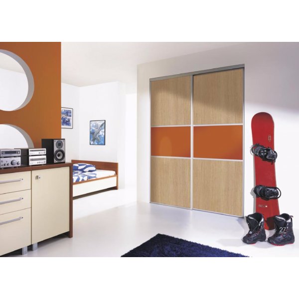 Venedig skjutdrr till garderob - 2 drrar - Panel (flera frgval)